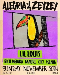 A true icon touches down in our beloved Miami for a pre-Basel warm-up. Lil’ Louis joins Rich Medina, Cici, and Kenia for a night where the underground sound rises at @zeyzeymiami Tickets via our website 🔗

@lillouisofficial 
@richmedina 
@cicicava 
@djmaure 
@kenny__joness

Flyer by @mafontropics